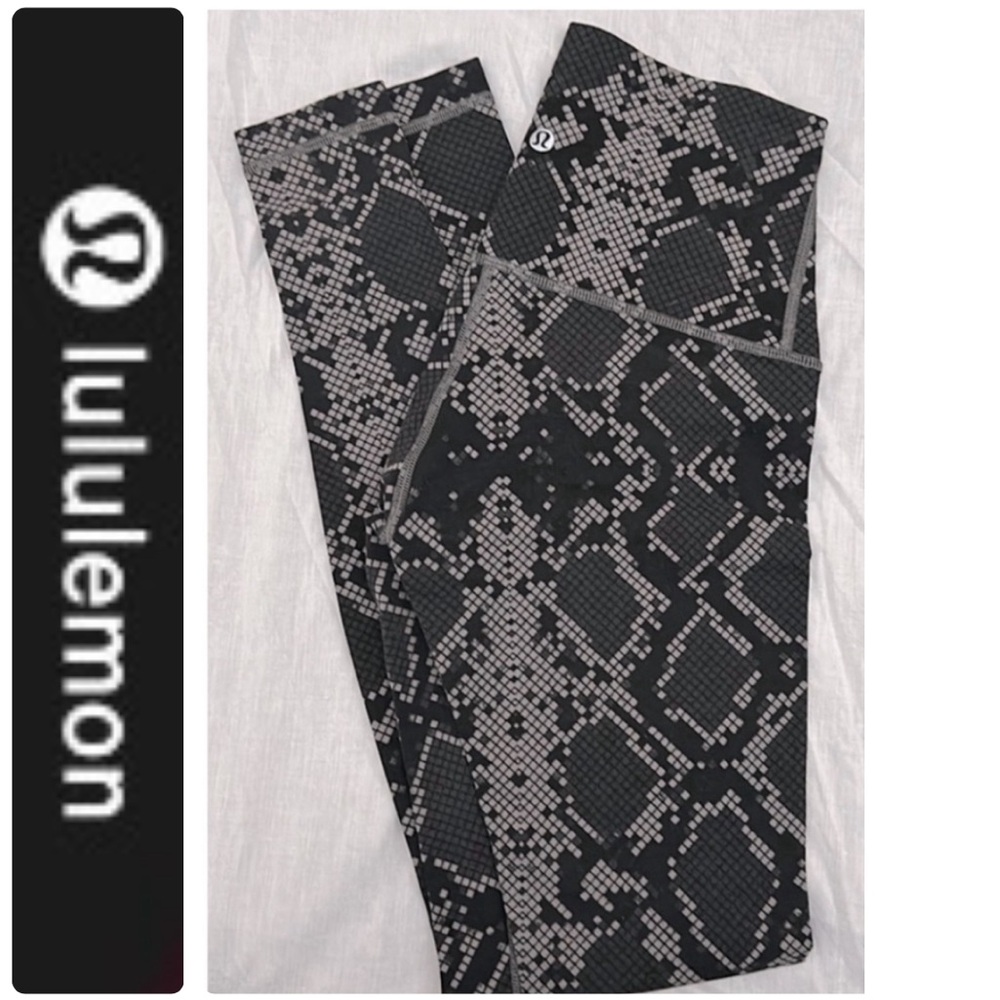 LULULEMON Leggings/Wunder Under SHR/ Ziggy Snake Gray/4